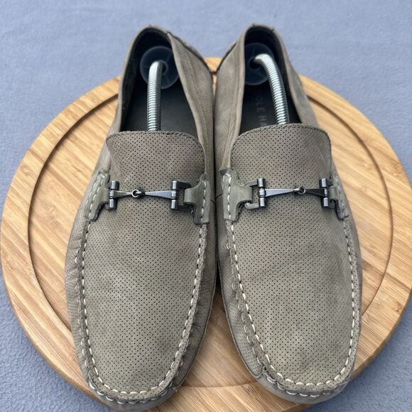 Cole Haan Wyatt Bit Driver Slip On Loafers Perforated Nubuck Mens Size 10.5 Tan - Picture 1 of 9